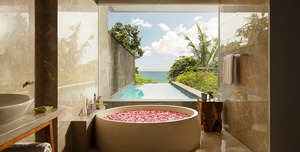 Heavenly Ocean View Pool Suite - Bathroom with a view