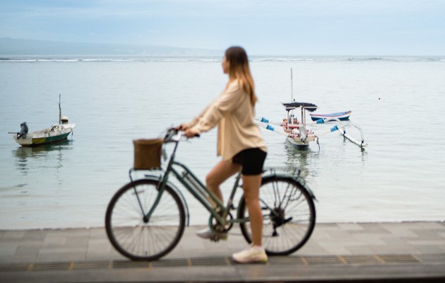 Cycling at Sanur Beach