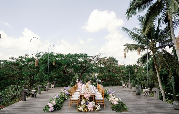 Dinner Reception Decor - Tree Bar Deck