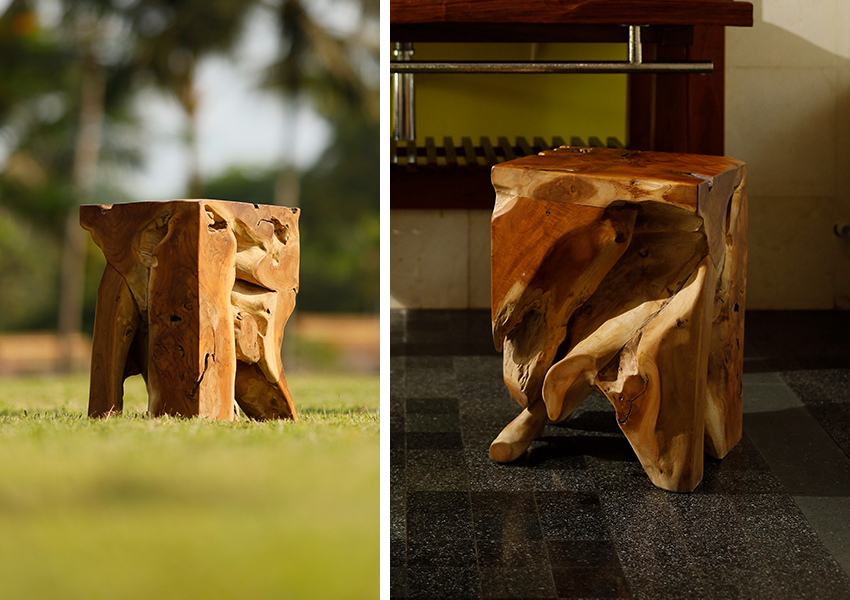 Bathroom Teakwood Root Stool - Maya Ubud Villas